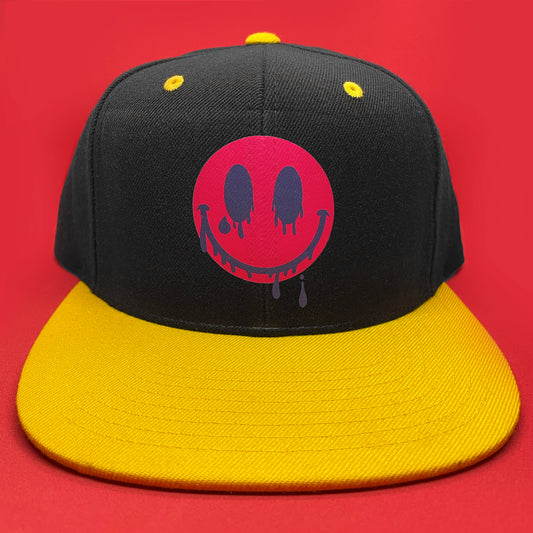 2023 Smiles Series: Pink/Blue Melting Smiley Face SnapBack