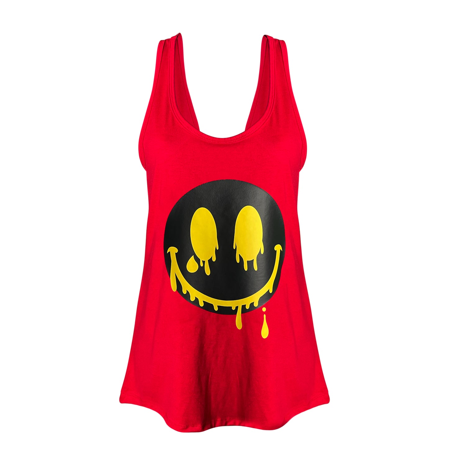 2023 Smiles Series: Black/Yellow Melting Smiley Face Women’s Tank Top